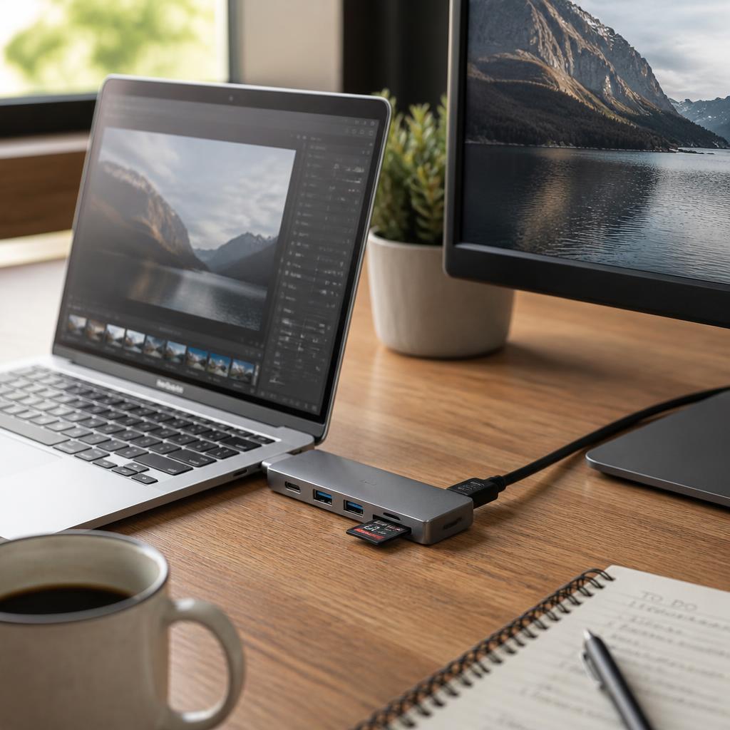 ল্যাপটপের সাথে ব্যবহৃত USB-C হাব